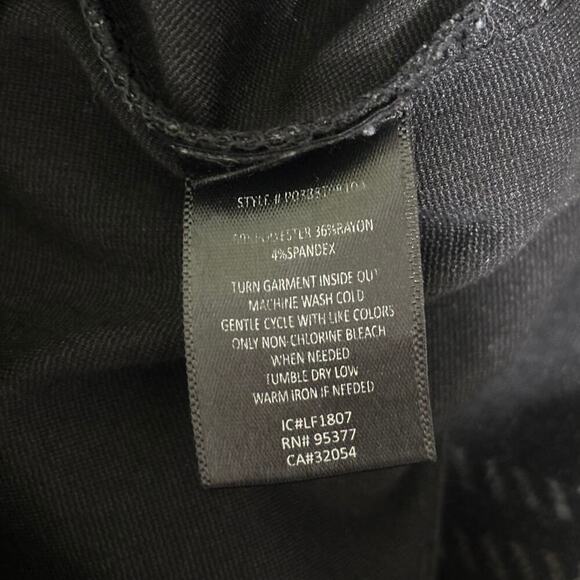 Sanctuary x Anthropologie Skinny Ankle Pants Stretch Pull On Black Plaid Size XS - Picture 10 of 10